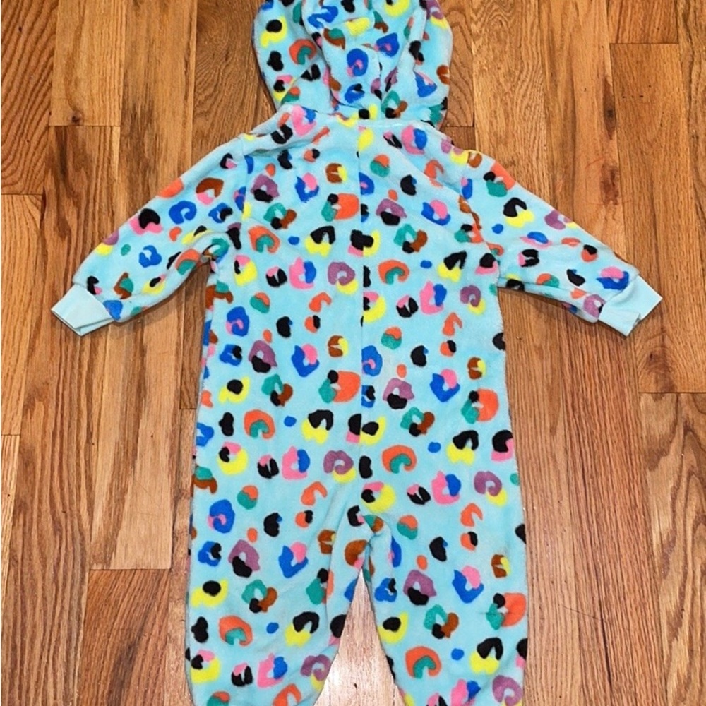 Baby leopard print onesie fur  hoodie jumper 18-24 M